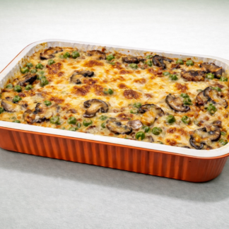 Lasagna funghi e piselli